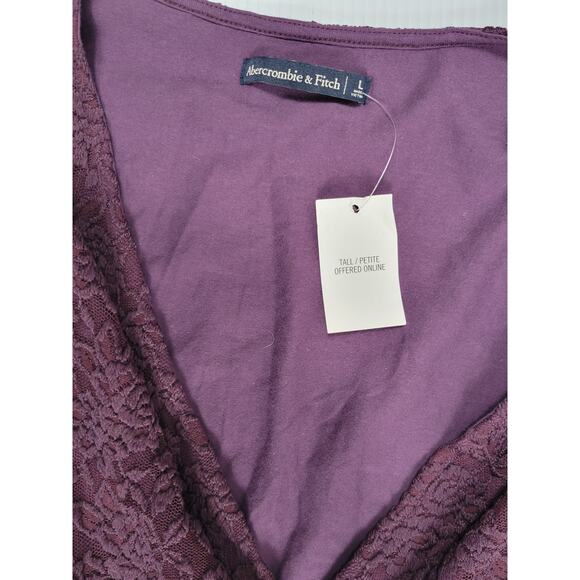 NWT Abercrombie & Fitch Purple Floral Lace Midi Dress‎ Womens Large - Picture 2 of 7